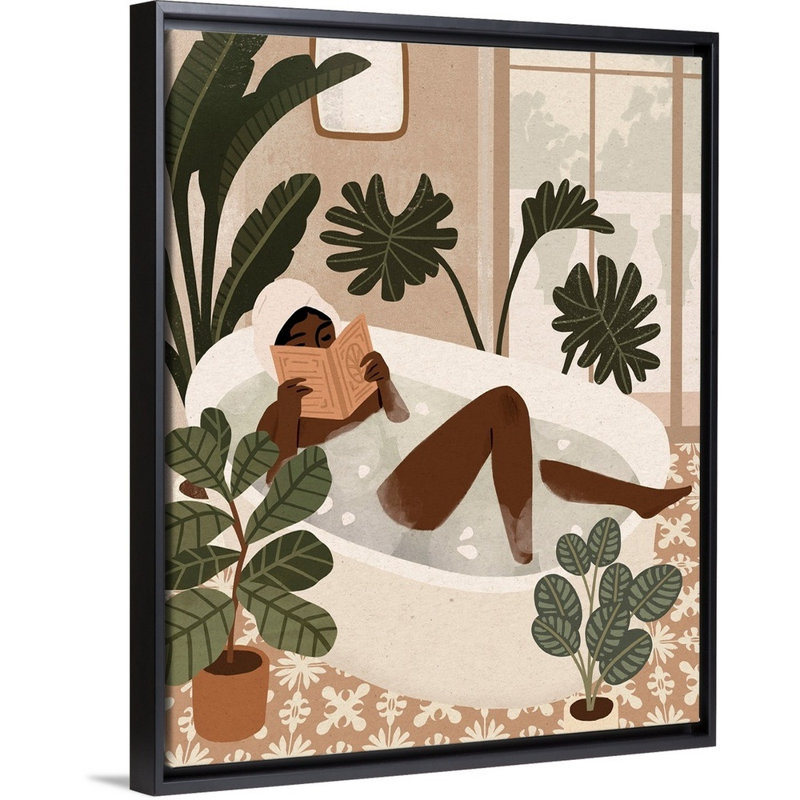 Home Spa I par Victoria Barnes - reproduction d'art, H 16 po x l 13 po x P 1,75 po, Toile avec cadre noir