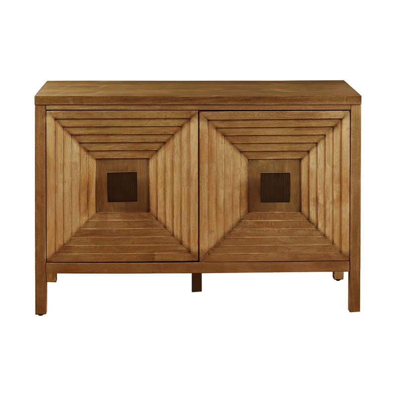 Armoire d'appoint moderne à 2 portes avec tablettes réglables, 47,5 po de long, espace de rangement spacieux, construction en bois massif, tablette de surface - Rehaussez votre décor