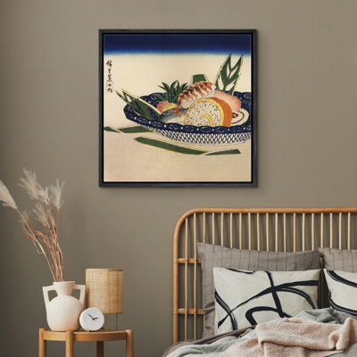 Japanese Sushi Food Artwork, Asian Cuisine Kitchen Pictures, Framed Canvas Giclee Print Wall Art