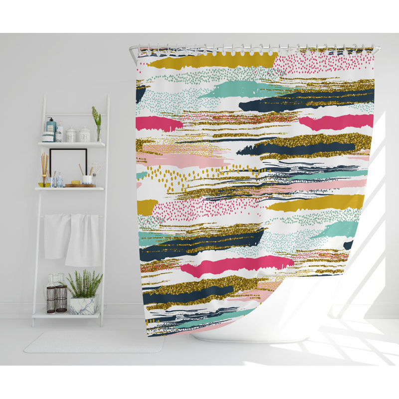 Gearldine Polyester Shower Curtain Set, 168cm H x 168cm W