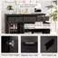 Buffet 3 tiroirs avec tablettes réglables