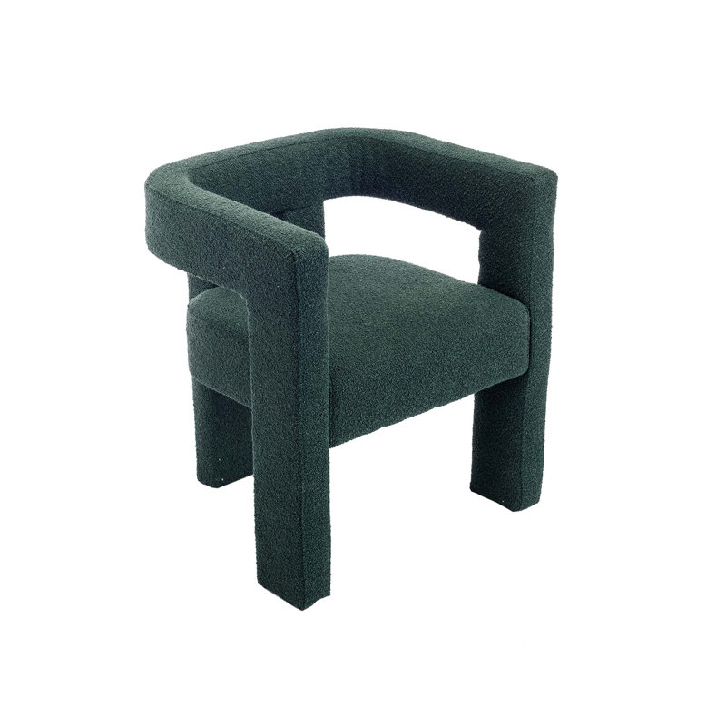 Chaise d'appoint rembourrée en tissu de conception contemporaine 2PC / ENSEMBLE, Boucle émeraude