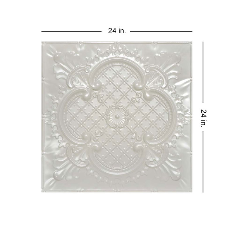 Carreau de plafond en étain 2 pi x 2 pi Majestic, Coquille d'œuf