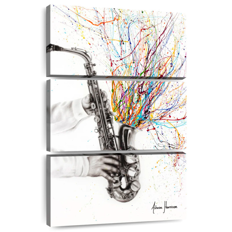 Abarca, le saxophone jazz, H 50 po x l 32 po