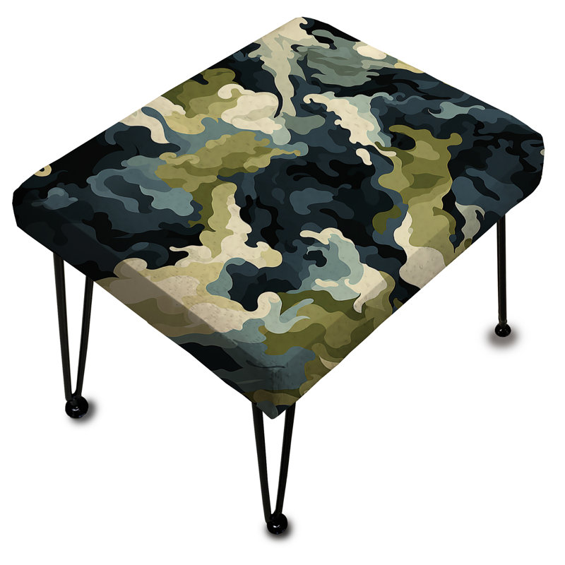 Retro Revival - Camouflage Rectangle Ottoman