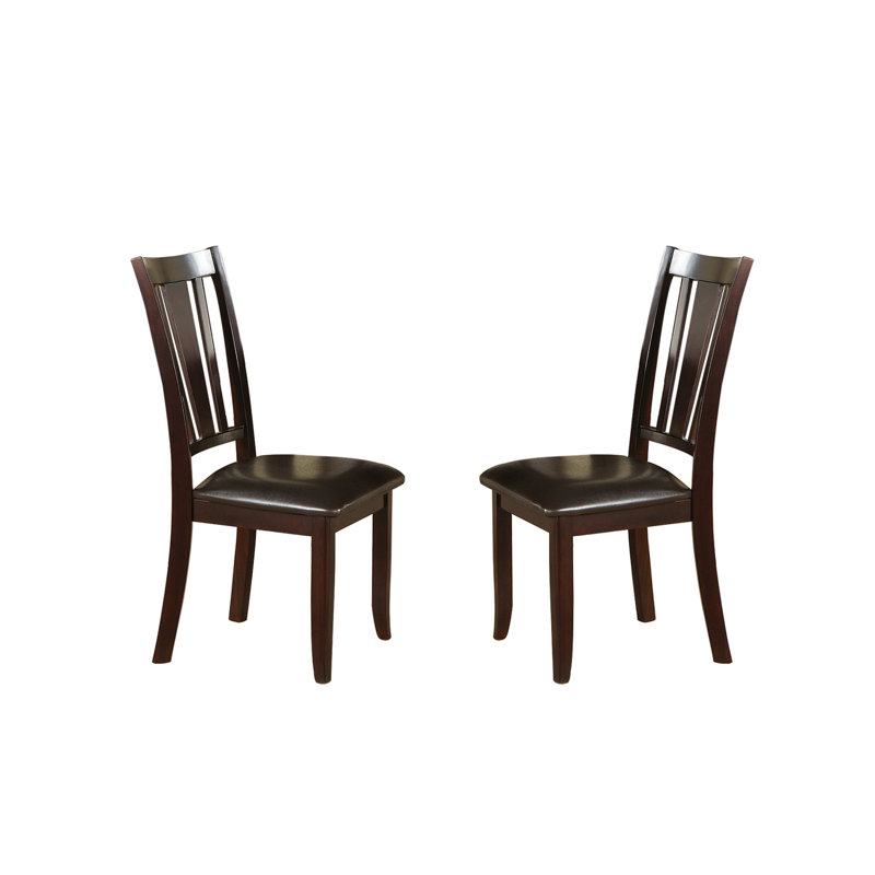 Slat Back Dining Side Chairs In Espresso, Set Of 2