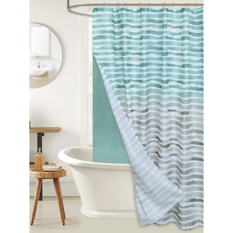 Elliot Shower Curtain Set With Hooks & Liner