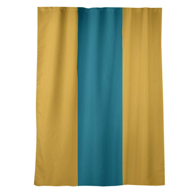 Mississippi Rebellion Sateen Room Darkening Curtain Single Panel, Black/Aqua