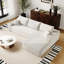 Canapé modulaire Boneless de 107 po avec méridienne en forme de L, canapé modulaire moderne à assise profonde, canapé rembourré pour la chambre à coucher du salon, aucun assemblage requis (tissu en velours côtelé moelleux)-1995821770-1995821783