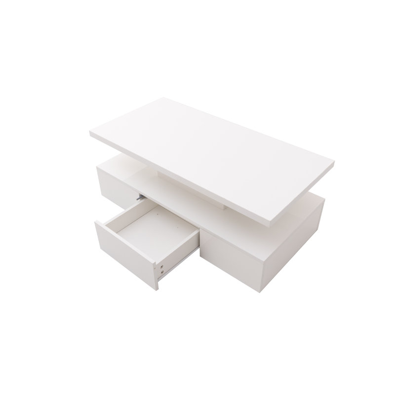 Campbelle Block Coffee Table with Storage, White