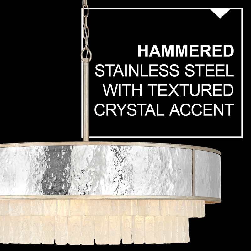 Reverie 8 - Light Unique Drum Chandelier, 26" H x 36" W x 36" D
