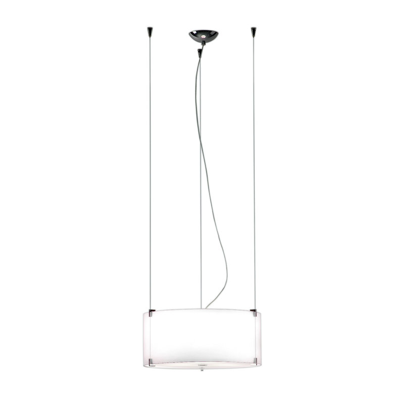 3 - Light Drum Pendant, Nickel, Opal White