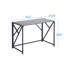 Bureau d'ordinateur en verre trempé noir avec structure en métal - Table d'ordinateur compacte pour bureau à domicile, bureau, jeu
