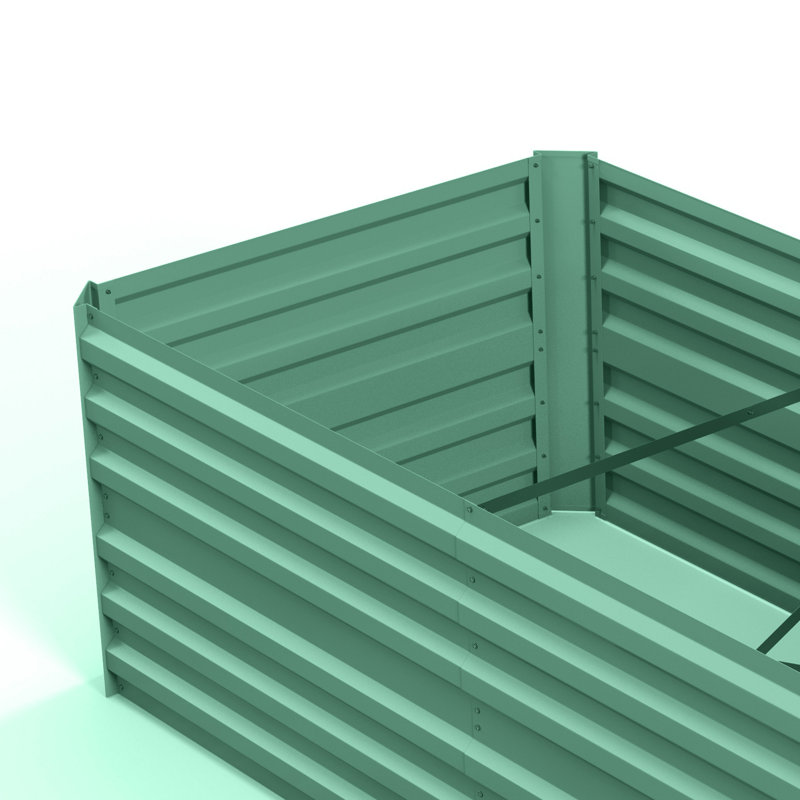 Metal Raised Flower Bed, Light Green