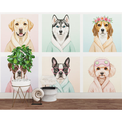 Papier peint pour salon de toilettage pour chien Spa, papier peint adhésif pour chambre de chien