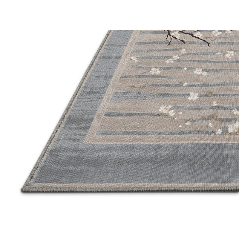 Tapis gris lavable à la machine, Rectangle 4 pi x 6 pi