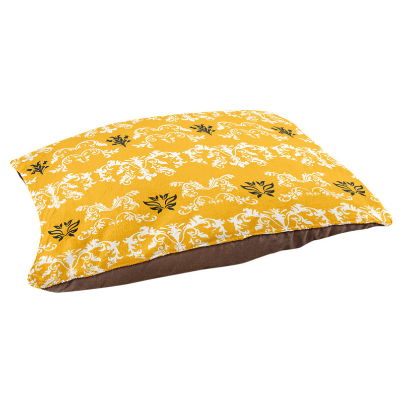 Coussin d'extérieur Houston Football Baroque, Grand (l 50 po x P 40 po x H 6 po), Blanc / Doré / Noir