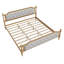 Structure de lit de tête de lit très grand en bois massif, sans sommier, noyer avec noyer, bois durable-746560089