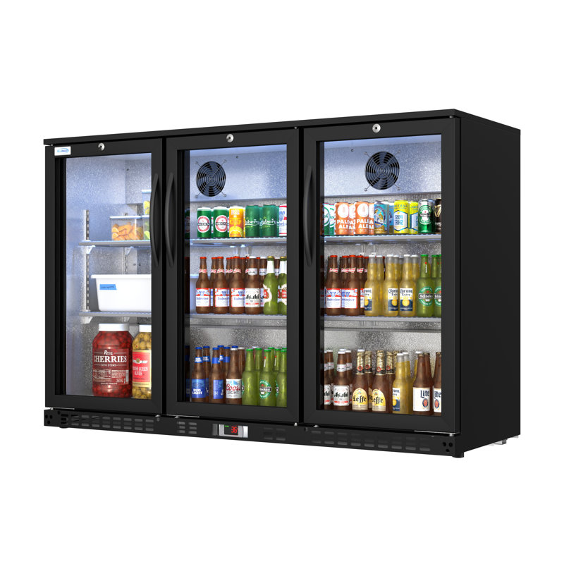 L 53 po Réfrigérateur à 3 portes à hauteur de comptoir avec éclairage DEL en acier inoxydable, Acier Inoxydable
