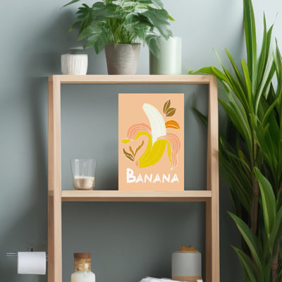 Fresh Peeled Banana Colorful Modern Abstract Fruit Tropical Wall Art