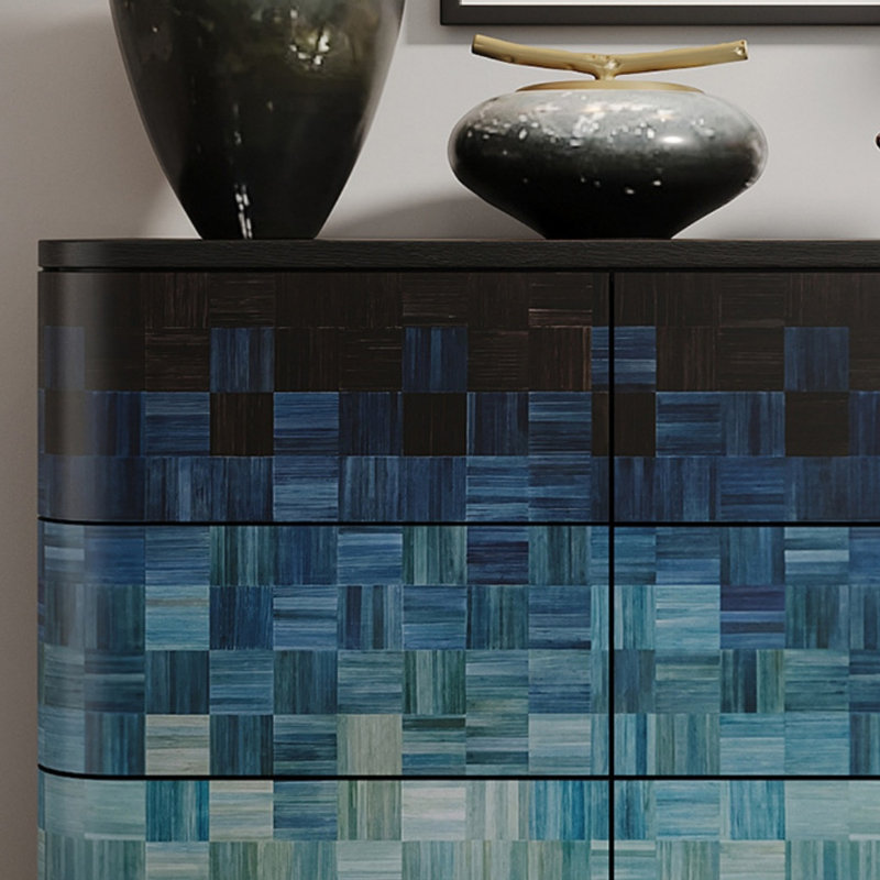 Buffet de salle à manger bleu marine clair, H 33,46 po x l 62,99 po x P 15,75 po