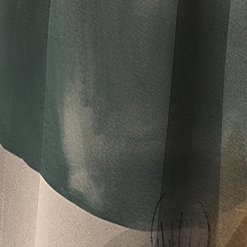 Green And Brown Artistic Liberation II - Boho Feather Geometric Blackout Curtain - 1 Panels, 52" W x 63" L