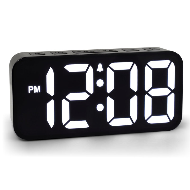 Westclox Red/Green/Blue Display Alarm Clock with USB Type C Charging Port
