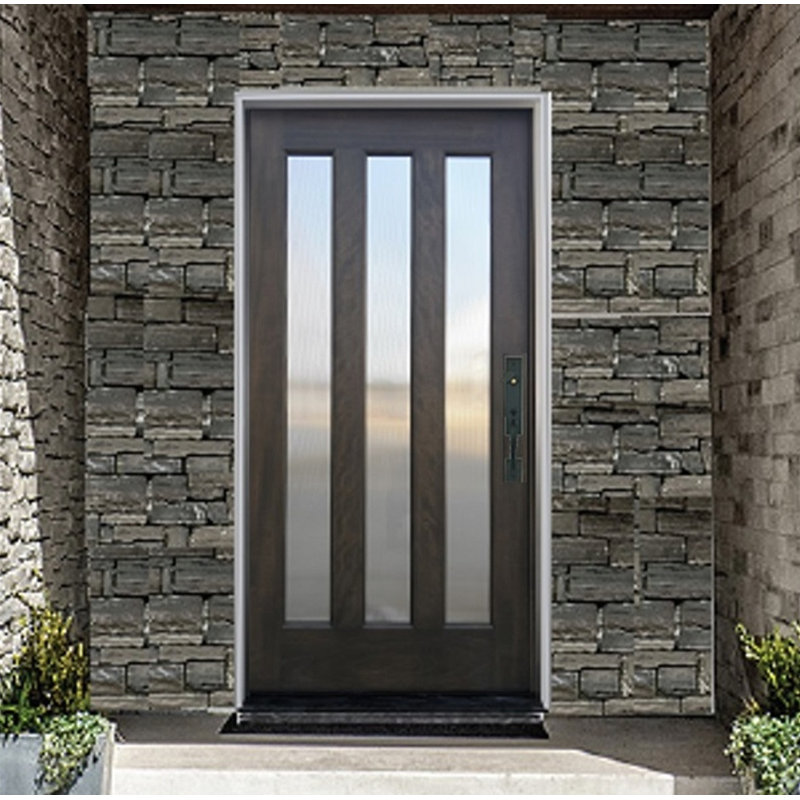 Creative Entryways Espresso Stained Solid Hardwood Core Front Door