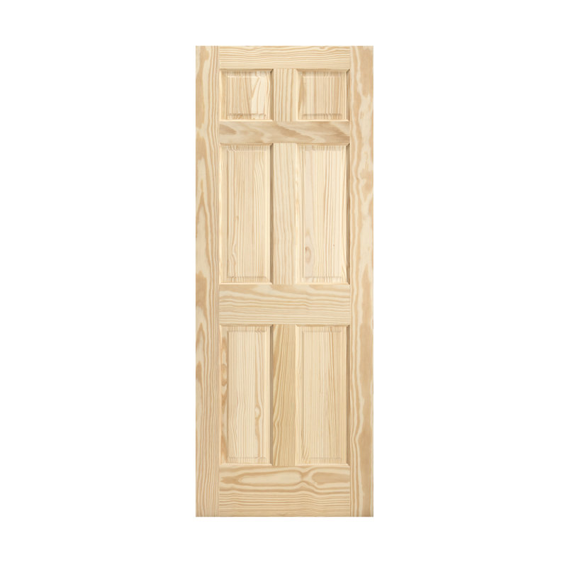 Porte standard à panneaux en bois massif sans finition, 24 po x 80 po