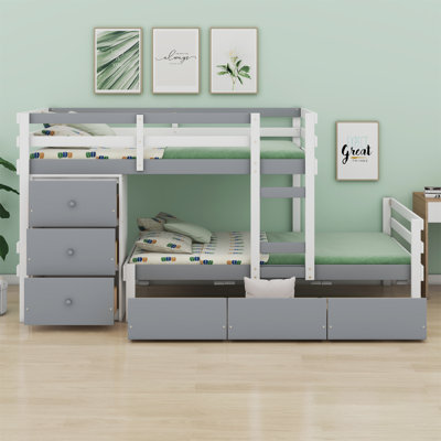 Loft Bunk Bed With Drawers And Ladder by Harriet Bee