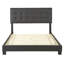 Base de lit plateforme tapissier en similicuir avec tête de lit réglable et système de soutien à lattes robustes Roma - aucun sommier requis-1345607097-1345607044