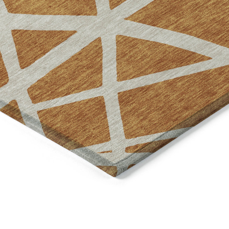 Addison 8' Round Copper Synthetic Washable Rug