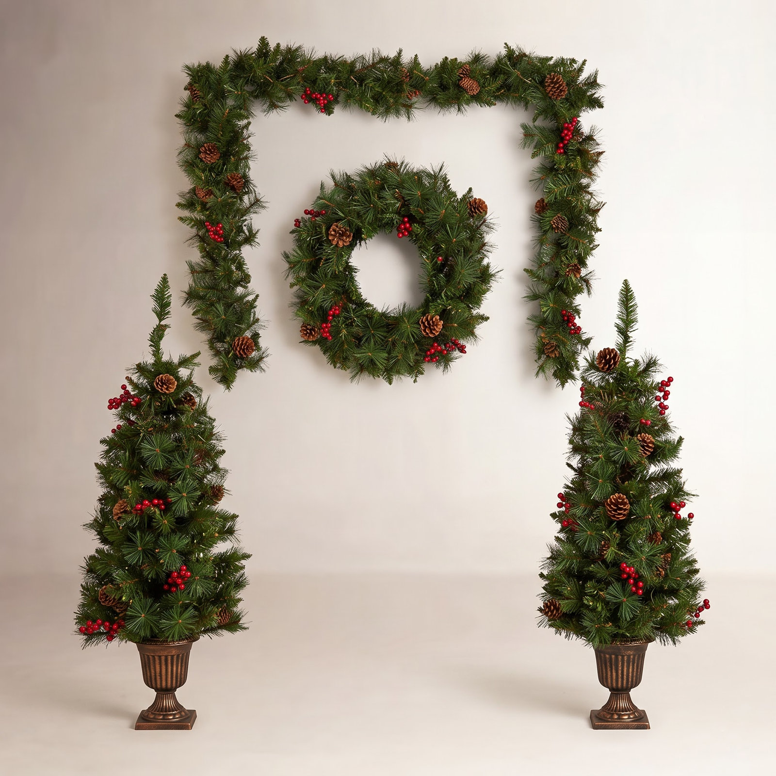 White 3.5' Pre-Lit Pine Christmas Tree