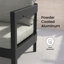 Fauteuil club d'extérieur gris foncé en aluminium avec dossier moderne et coussins Sunbrella-1820514047