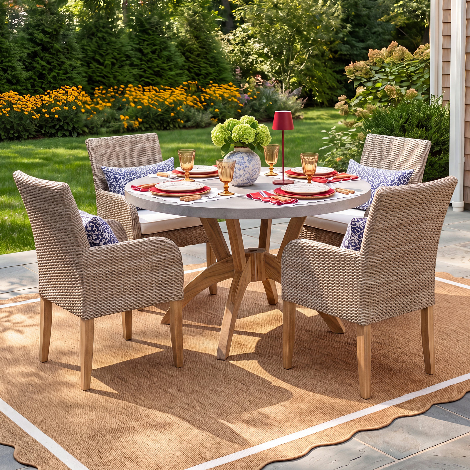 Akiva 52" Sunbrella® Patio Dining Set