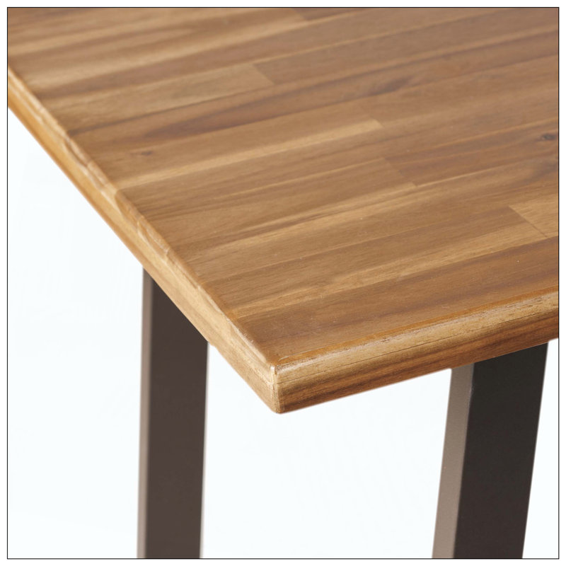 Table de bar, bois d'acacia naturel