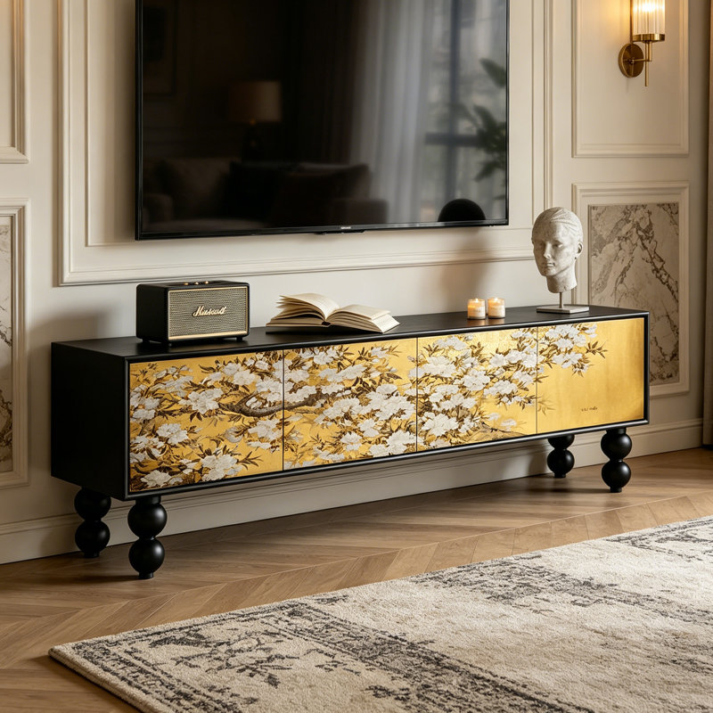 Meuble télé avec rangement Luxury, 23.62"H x 86.61"L x 15.74"W