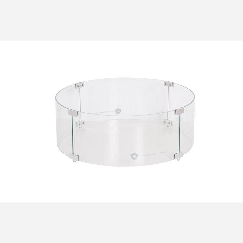 Round 23" Fire Pit/Table Wind Guard (Glass)