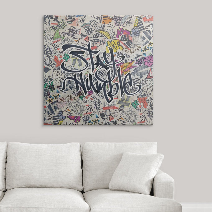 « stay modeste-inspiration urban inspiration », H 35 po x l 35 po x P 1,5 po, Toile