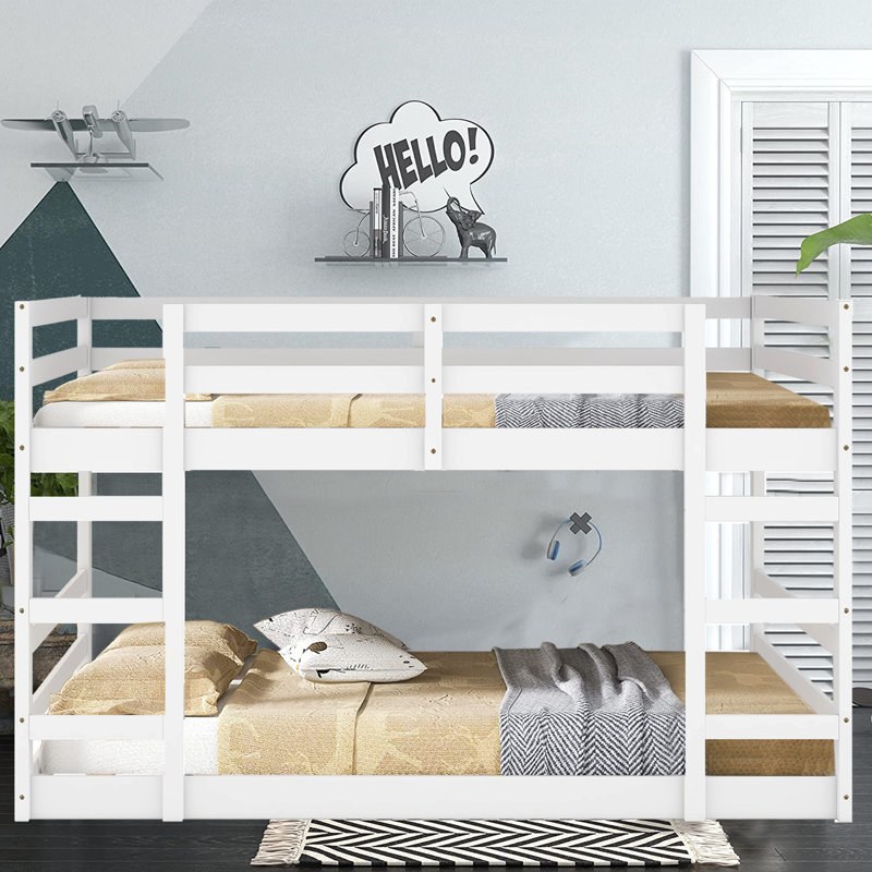 Genive Kids Bunk Bed, Twin, White