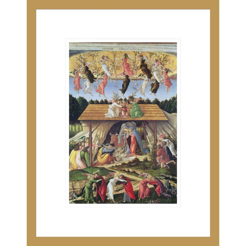Mystic Nativité par Sandro Botticelli - Estampe numérique encadrée, H 16,75 po x l 13,11 po