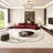 Wine red semi-circular curved sofa-105549769-105549774