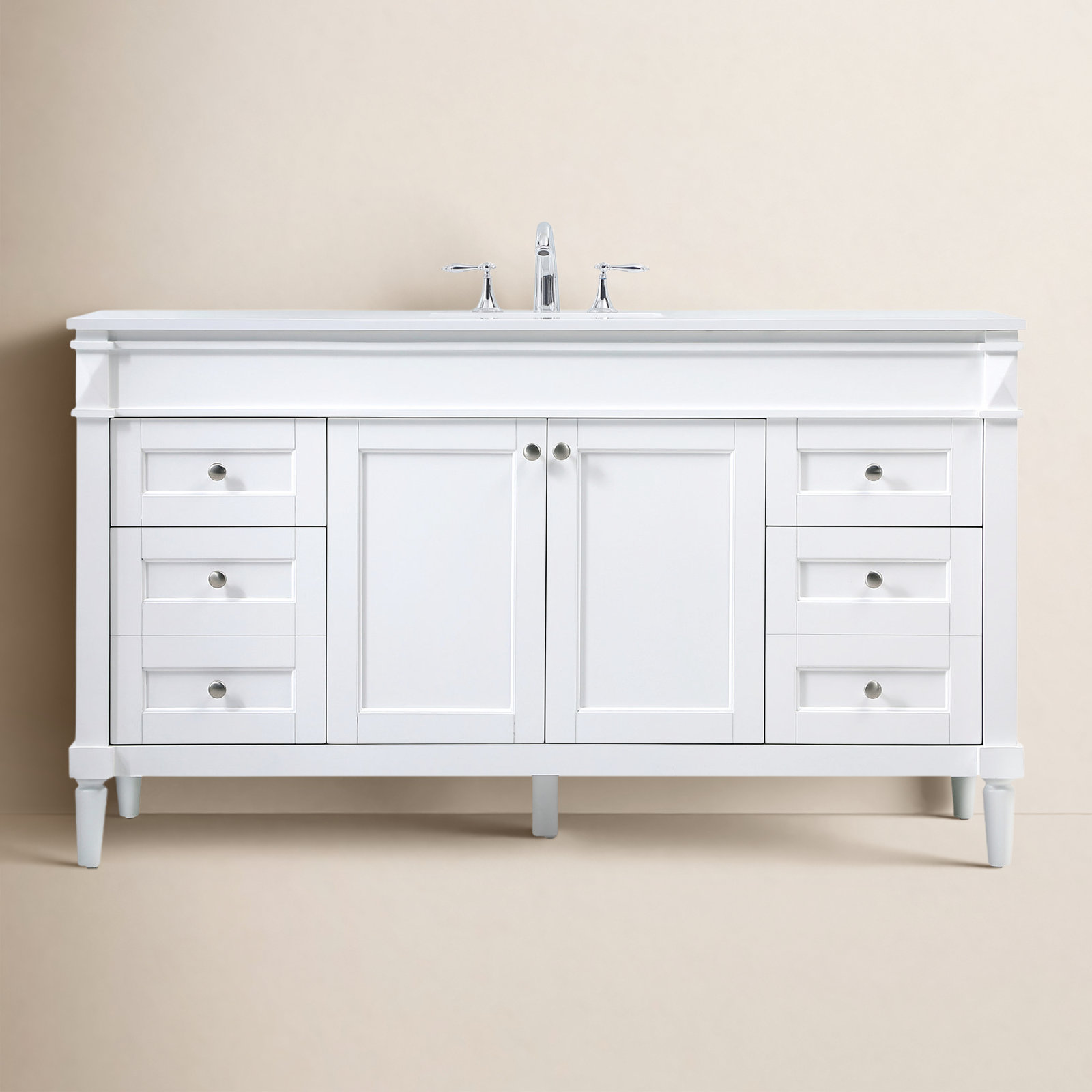 Readington 60'' Single Bathroom Vanity, White