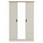 3 Door Manufactured Wood Wardrobe With Mirror-752385216