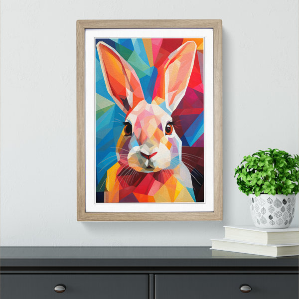 Brambly Cottage Rabbit Cubism - Single Picture Frame Print on Wood ...