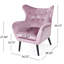 Chaise avec accoudoirs en velours de style Mid-Century lavande, doux et tendance avec revêtement-1224663356