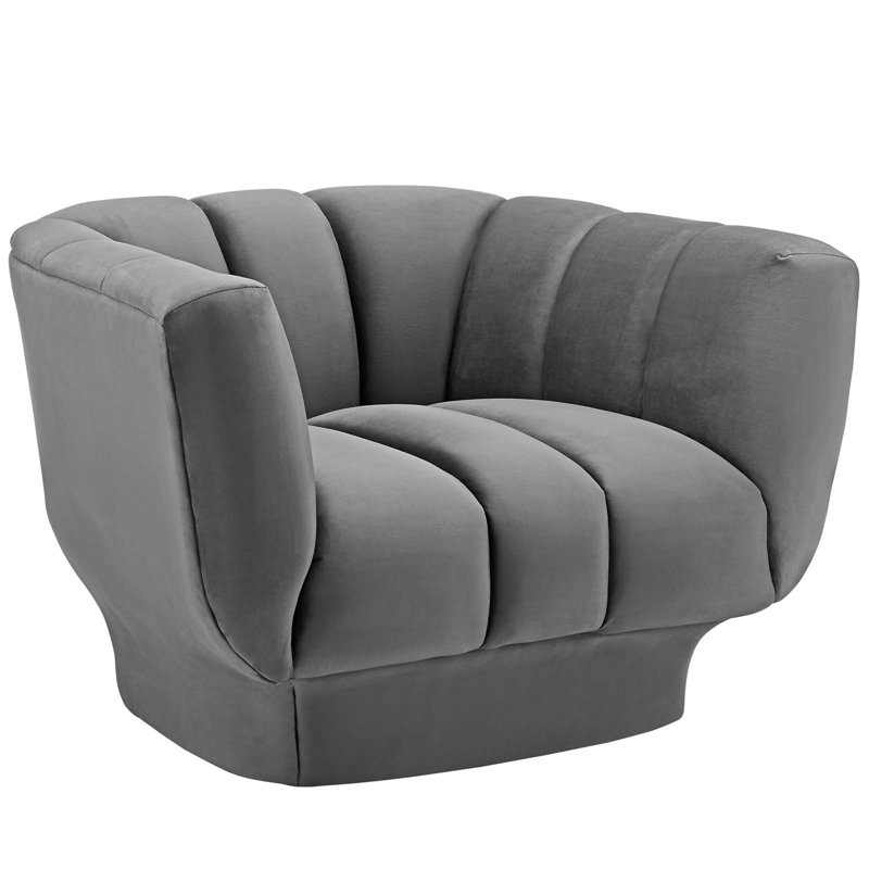 Fauteuil en velours Performance, Gris