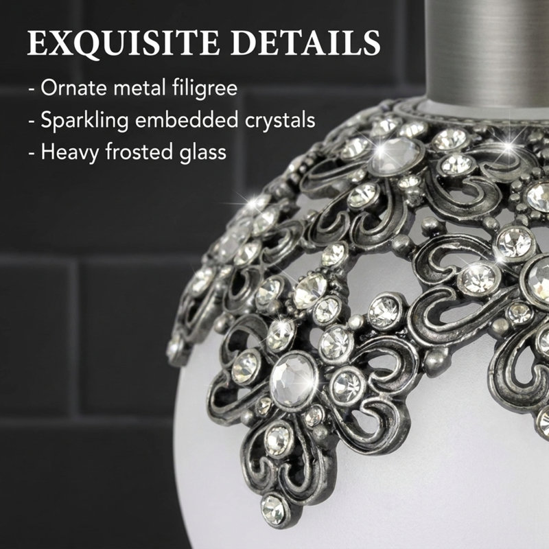 Lavinia Frosted Glass Soap Dispenser for Modern Bathroom Accessories and Christmas Gift Decor