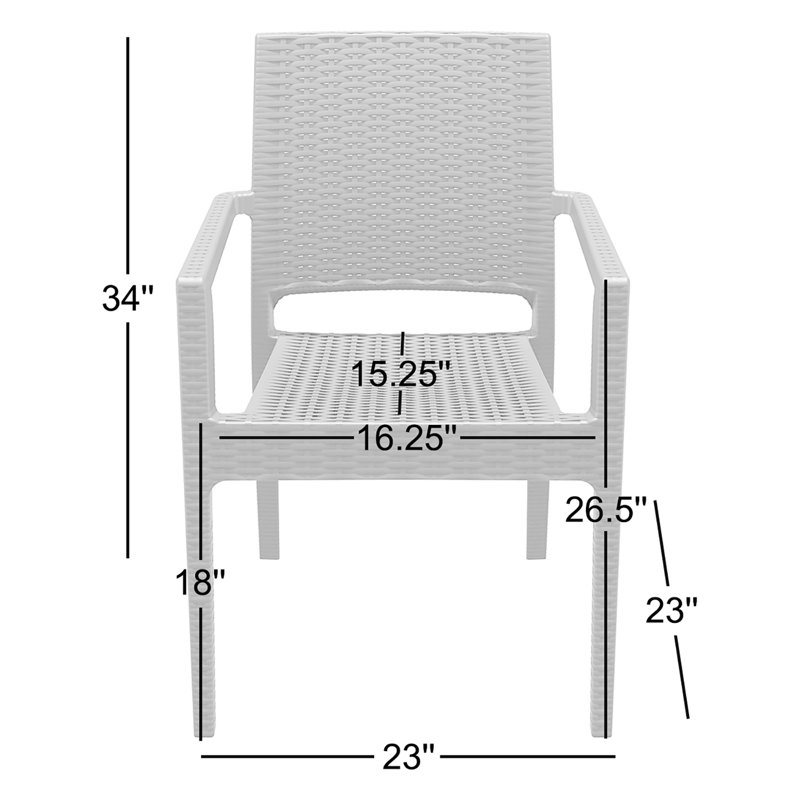 Fauteuil de salle à manger empilable Hela, Blanc