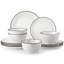 12 Pieces Dinnerware, Round Plate, Dinner Plate, Dessert Plate And Bowl, Serve For 4 Person, White Porcelain, Ceramic Dinnerware-1533113418